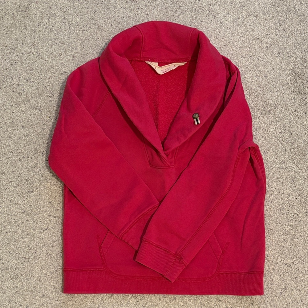 J. Crew Pink Shawl-Collar Pullover Sweatshirt